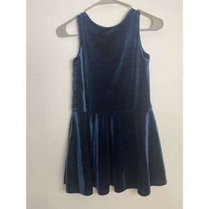 Joe Fresh Size Medium 7-8 Girls Navy Velvet Tank Dress